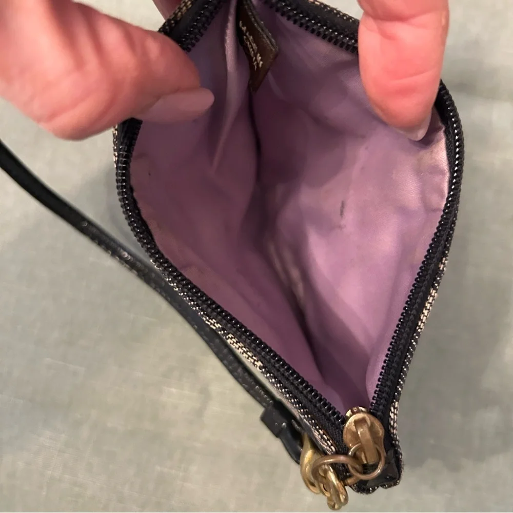 Coach Navy and Gray Signature Wristlet